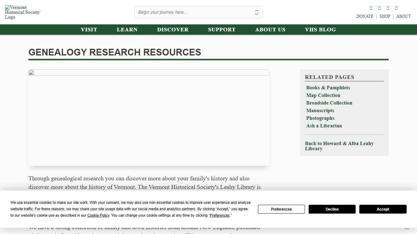 Genealogy Research Resources — Vermont Historical Society